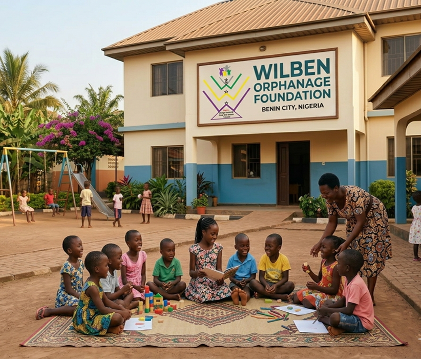 Children and staff at Wilben Foundation